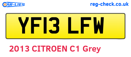 YF13LFW are the vehicle registration plates.