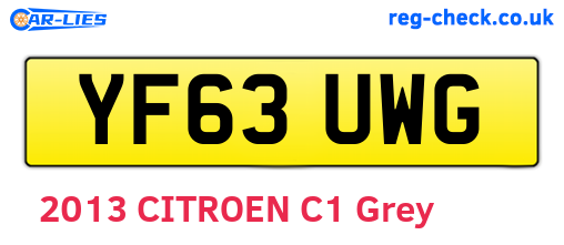 YF63UWG are the vehicle registration plates.