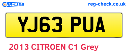 YJ63PUA are the vehicle registration plates.