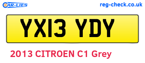 YX13YDY are the vehicle registration plates.