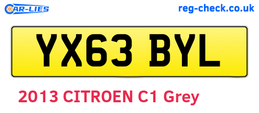 YX63BYL are the vehicle registration plates.