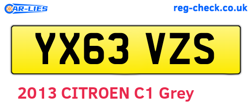 YX63VZS are the vehicle registration plates.