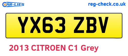 YX63ZBV are the vehicle registration plates.