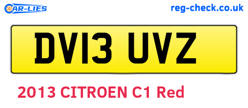 DV13UVZ are the vehicle registration plates.