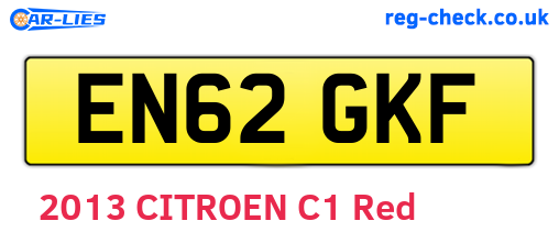 EN62GKF are the vehicle registration plates.