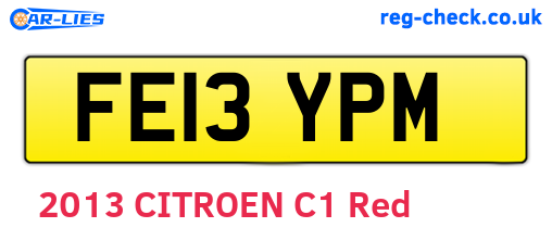 FE13YPM are the vehicle registration plates.
