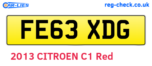 FE63XDG are the vehicle registration plates.