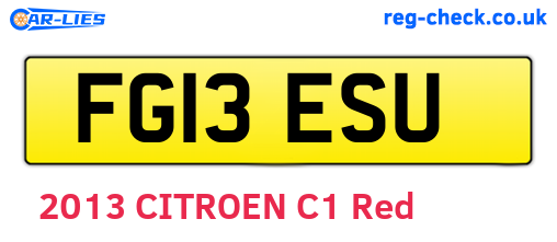 FG13ESU are the vehicle registration plates.