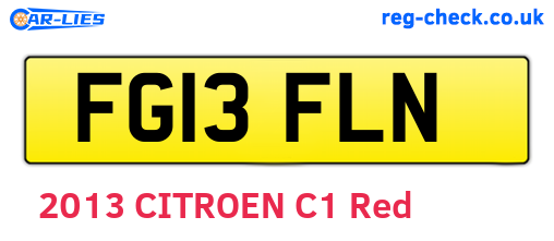 FG13FLN are the vehicle registration plates.