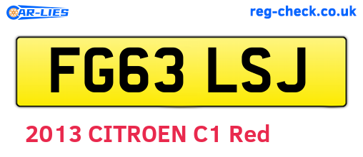 FG63LSJ are the vehicle registration plates.