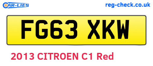 FG63XKW are the vehicle registration plates.
