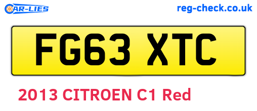 FG63XTC are the vehicle registration plates.