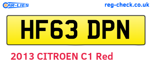 HF63DPN are the vehicle registration plates.