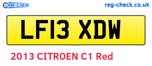 LF13XDW are the vehicle registration plates.