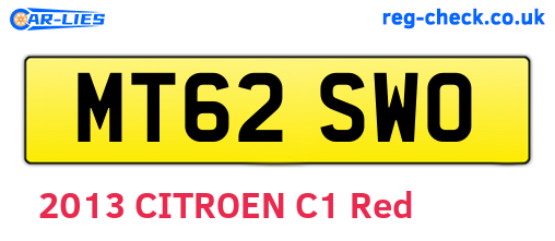 MT62SWO are the vehicle registration plates.