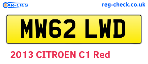 MW62LWD are the vehicle registration plates.