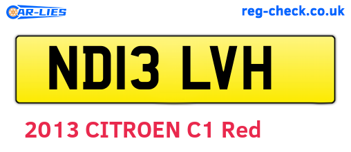 ND13LVH are the vehicle registration plates.