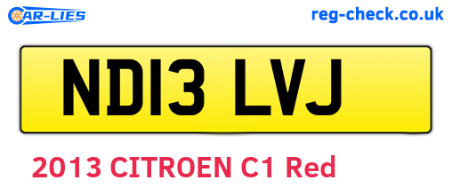 ND13LVJ are the vehicle registration plates.