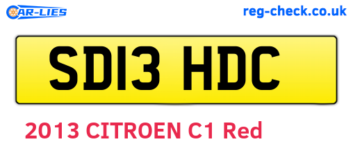SD13HDC are the vehicle registration plates.