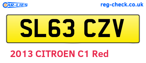 SL63CZV are the vehicle registration plates.