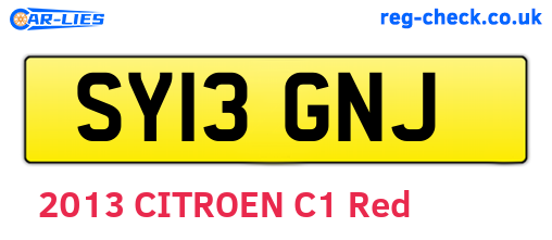 SY13GNJ are the vehicle registration plates.