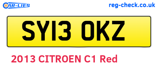 SY13OKZ are the vehicle registration plates.
