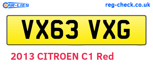 VX63VXG are the vehicle registration plates.