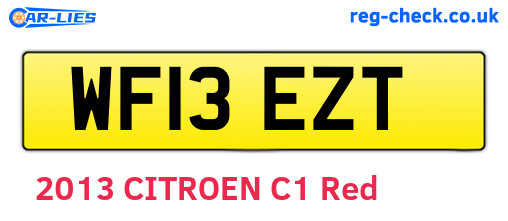 WF13EZT are the vehicle registration plates.