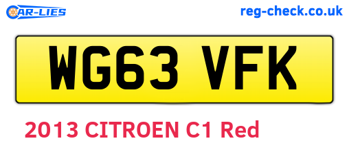WG63VFK are the vehicle registration plates.