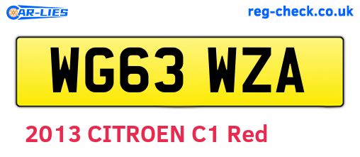 WG63WZA are the vehicle registration plates.