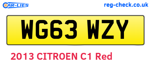 WG63WZY are the vehicle registration plates.