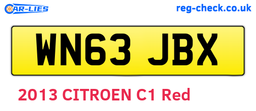 WN63JBX are the vehicle registration plates.