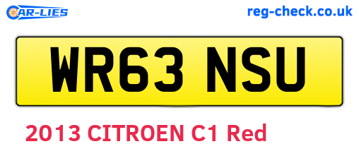 WR63NSU are the vehicle registration plates.