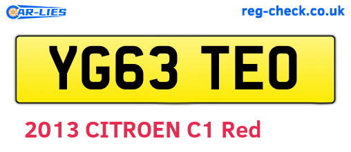 YG63TEO are the vehicle registration plates.