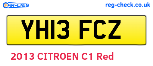 YH13FCZ are the vehicle registration plates.