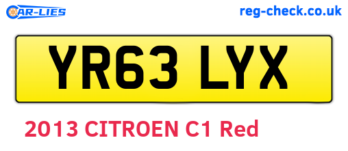 YR63LYX are the vehicle registration plates.