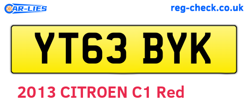YT63BYK are the vehicle registration plates.