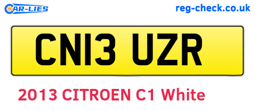 CN13UZR are the vehicle registration plates.