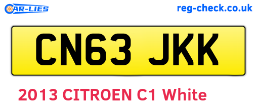 CN63JKK are the vehicle registration plates.