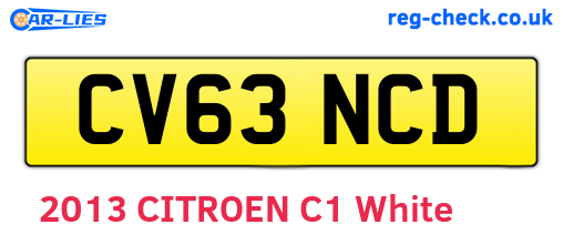CV63NCD are the vehicle registration plates.