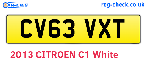 CV63VXT are the vehicle registration plates.