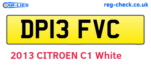 DP13FVC are the vehicle registration plates.