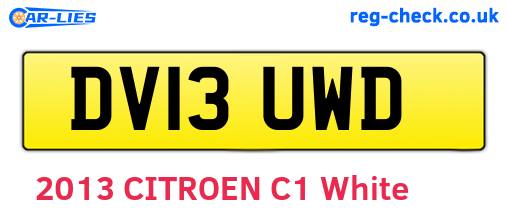 DV13UWD are the vehicle registration plates.