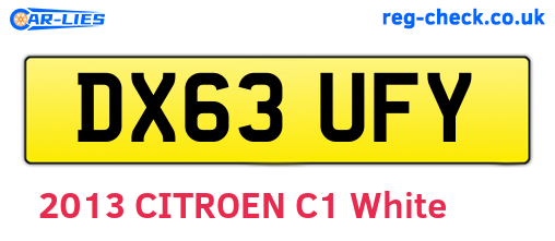 DX63UFY are the vehicle registration plates.