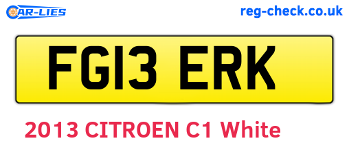 FG13ERK are the vehicle registration plates.