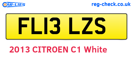 FL13LZS are the vehicle registration plates.