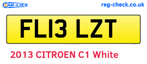 FL13LZT are the vehicle registration plates.