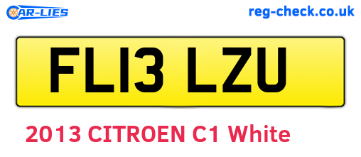 FL13LZU are the vehicle registration plates.