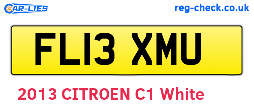 FL13XMU are the vehicle registration plates.