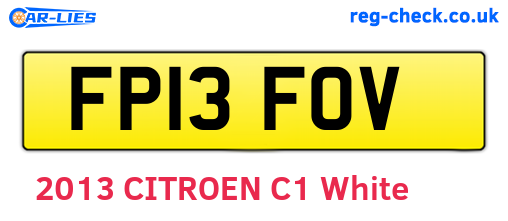 FP13FOV are the vehicle registration plates.